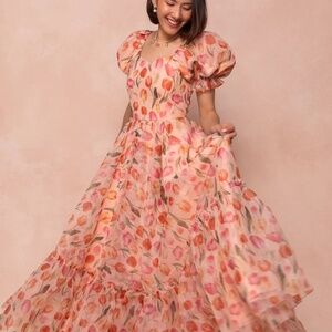 IVY CITY CO - Wonderland Tulips Floral Gown / Maxi Dress